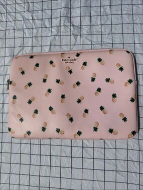 kate spade pink pineapple print laptop sleeve